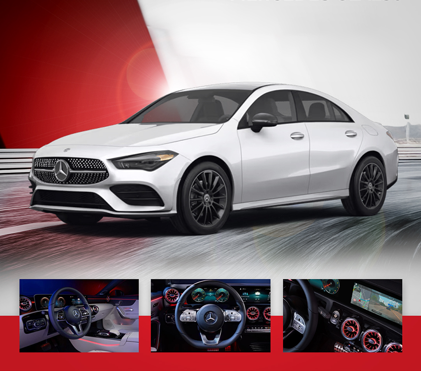 تأجير مرسيدس CLA250 موديل 2022 – أناقة بيضاء بأداء رياضي مذهل