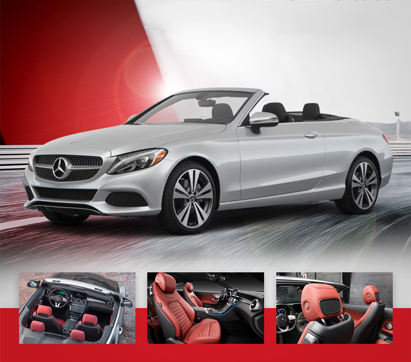 تأجير مرسيدس C300 كشف 2020 باللون الفضي